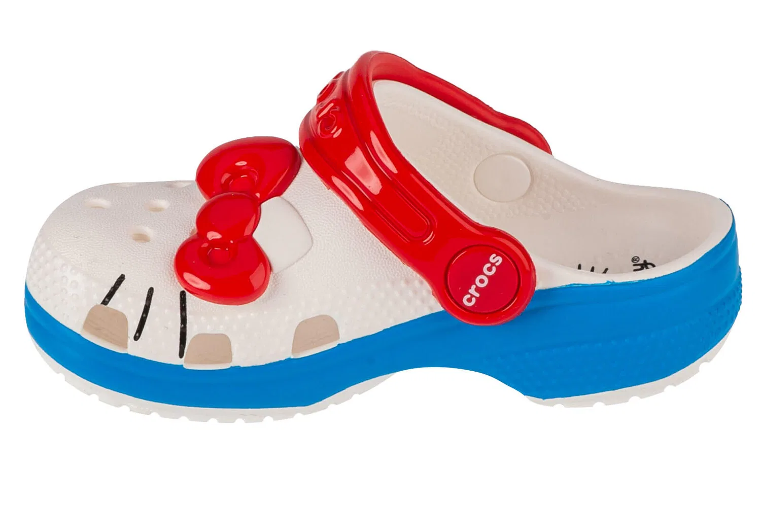 Детские шлепанцы Classic Hello Kitty Iam Clog T Crocs, Weiss Blau — фото 2
