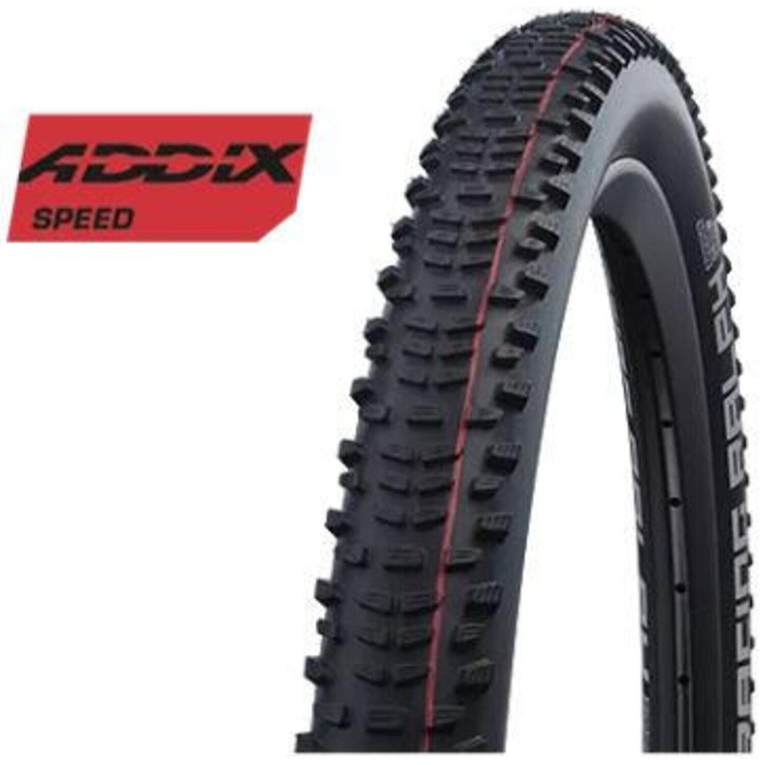 

Складная покрышка Racing Ralph — 27,5x2,25 дюйма — Super Ground SnakeSkin Addix Speed SCHWALBE, черный / черный / красный