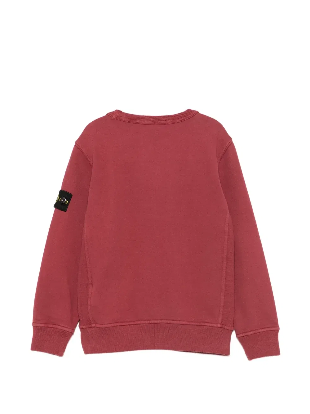 Хлопковый свитшот с нашивкой-логотипом Stone Island Junior, красный — фото 2