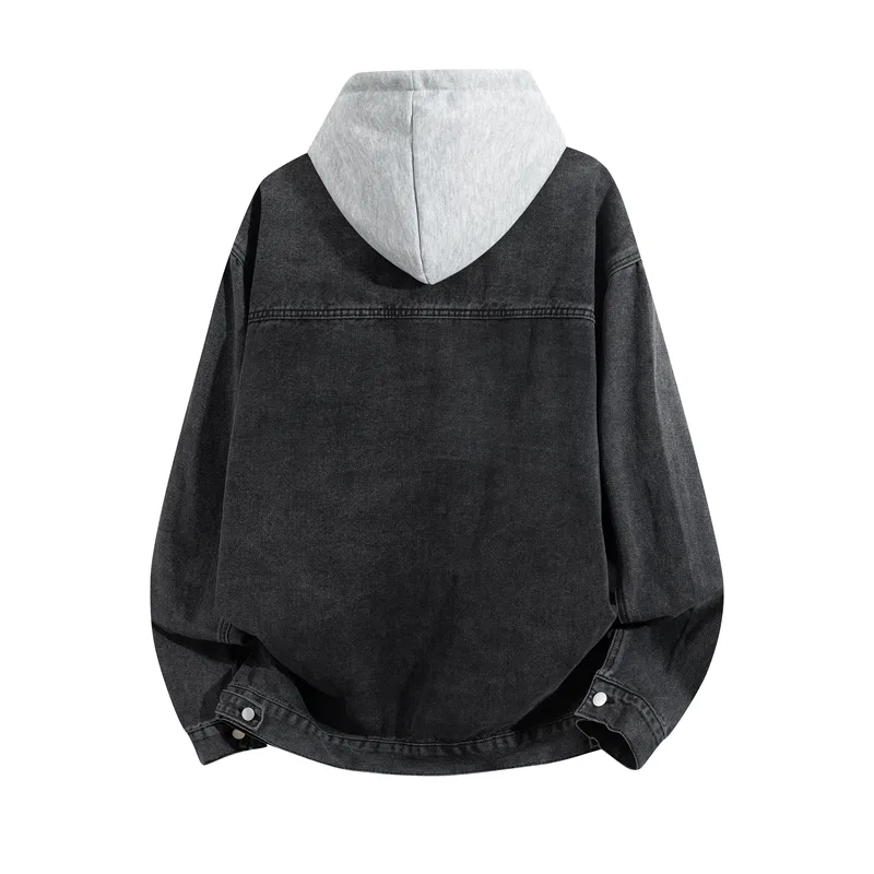 Детская джинсовая куртка с капюшоном BALENO, Black+Black Hat — фото 4
