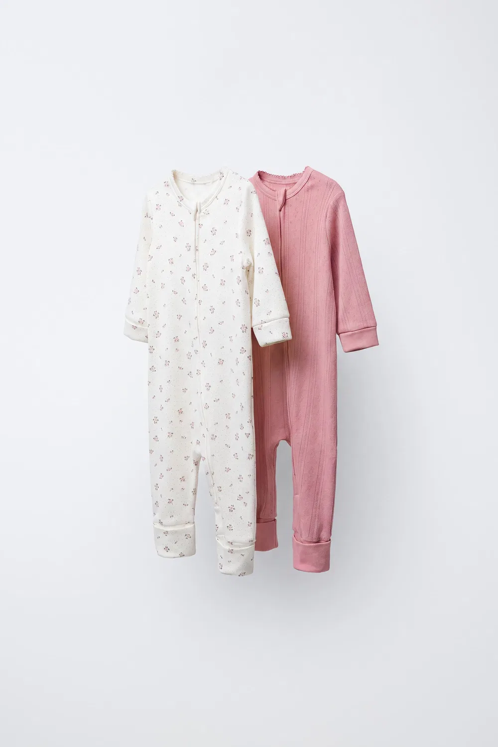 Комплект из 2 трансформируемых спальных комбинезонов с цветочным принтом ZARA, Pink