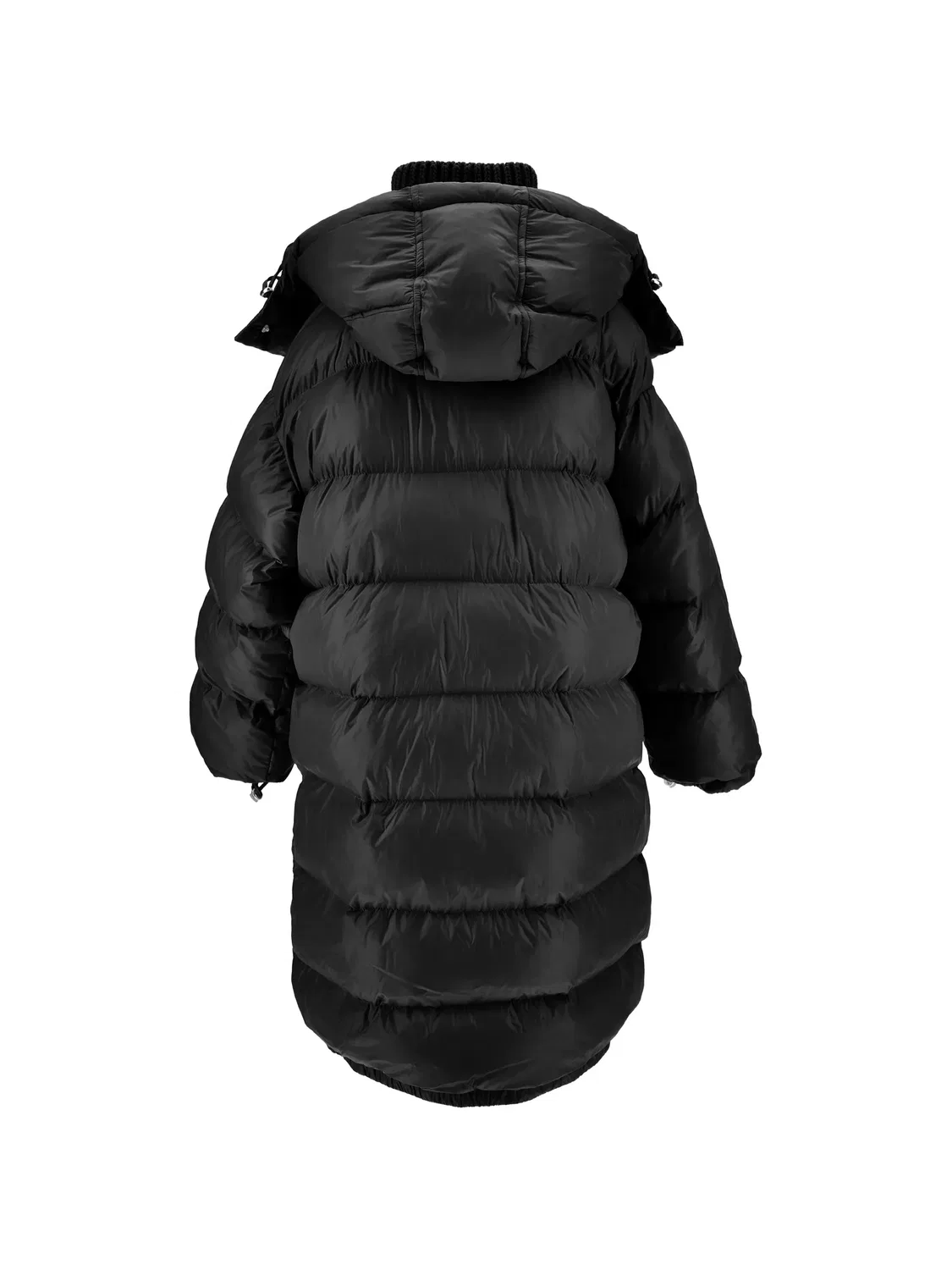 Стеганое пальто с капюшоном Ermanno Scervino Junior, черный — фото 2
