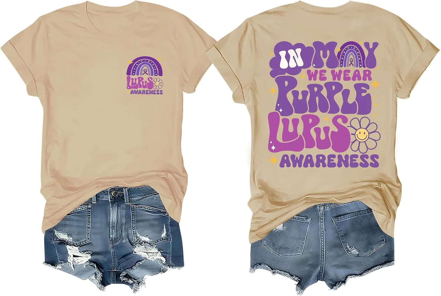 Мужская футболка с принтом Lupus Awareness Khaki
