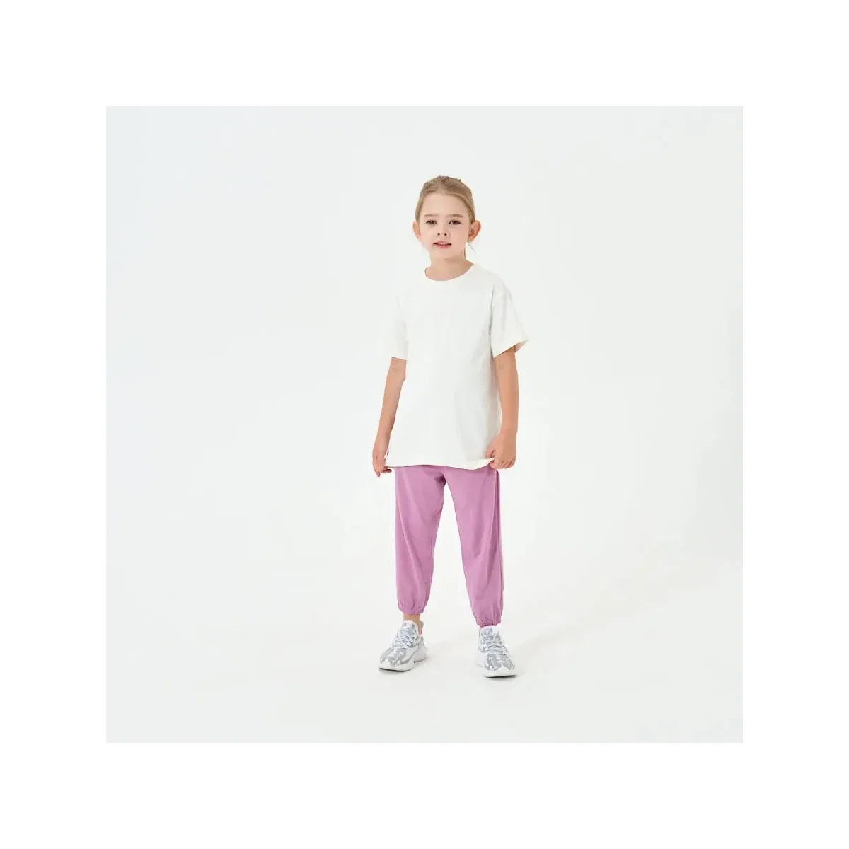 Детские штаны для девочек из тенселя и хлопка Laimi Bloom, Pink — фото 4