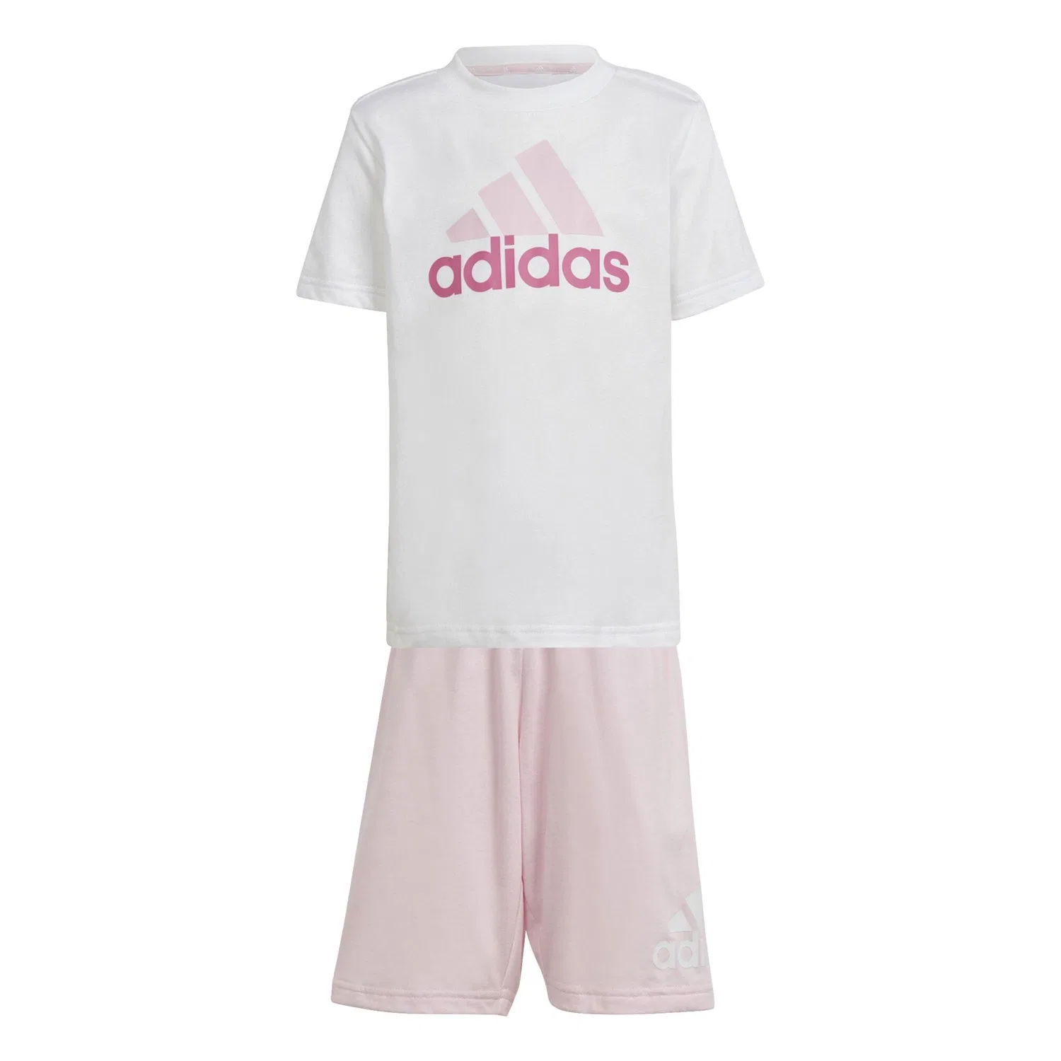 Детский спортивный комплект из футболки и шорт с принтом LK BL CO T SET, Adidas, Weiss Rosa