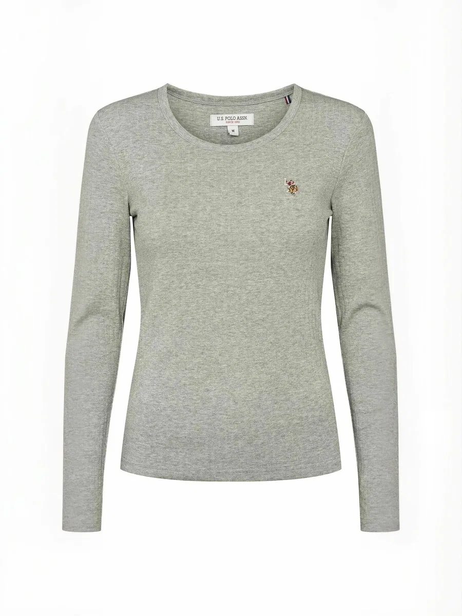 Топ «UWCarlotte» серого цвета с пятнистым рисунком U.S. POLO ASSN.