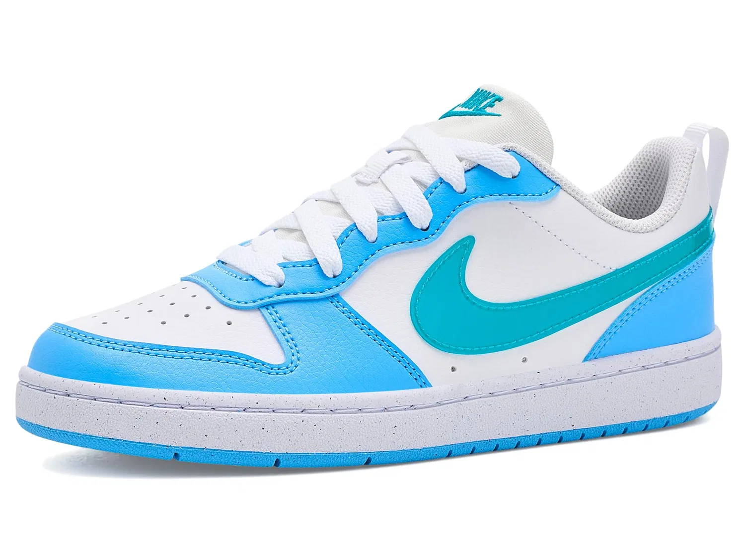 Кроссовки Court Borough Low (для больших детей) Nike Kids, White/Energy/Football Blue