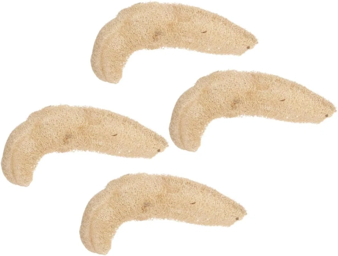 Мочалка из люфы, LOLIPPYY, набор 4 шт, 35 см, Beige