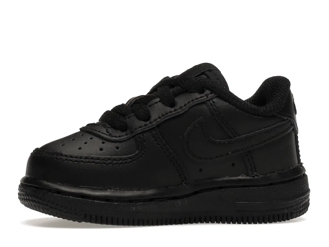 Детские кроссовки с кожаным верхом Nike Air Force 1, Black/Black — фото 3