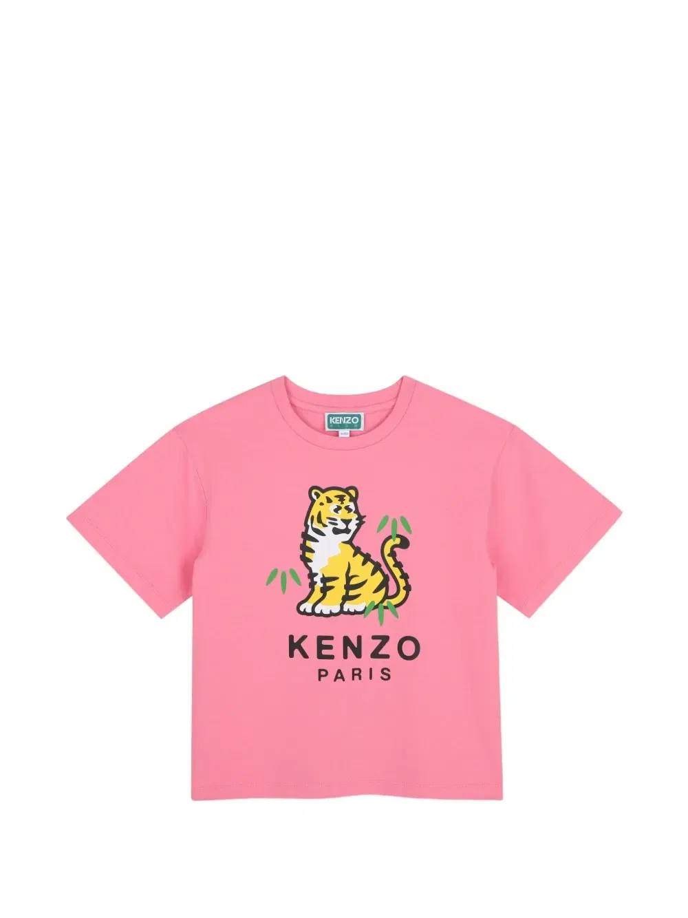Футболка с логотипом и принтом Tiger Kenzo Kids, розовый
