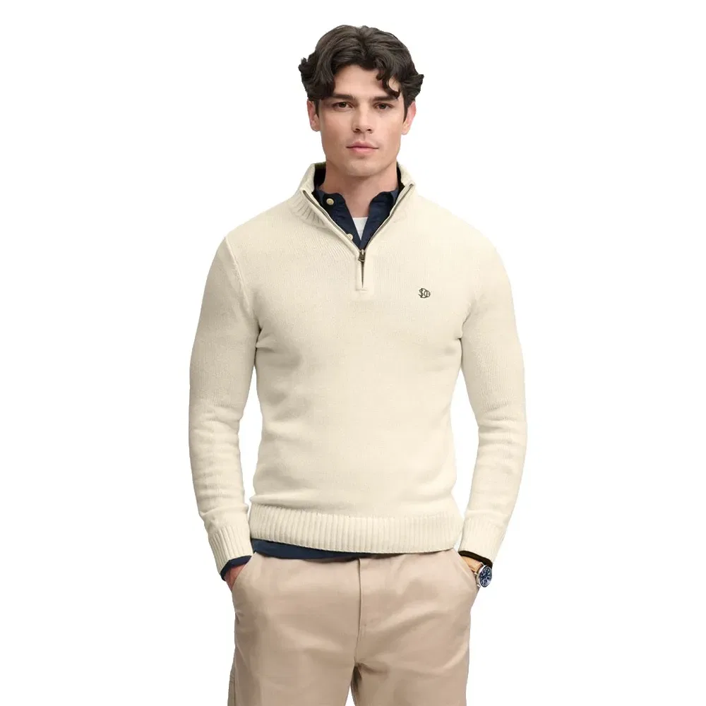 Мужской свитер с полузастежкой-молнией Cotton Knit Superdry, Beige