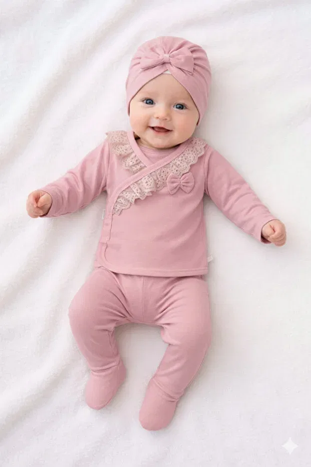 Детский комплект для новорожденных для девочек хлопковый Gökçe Bebe, Dried Rose