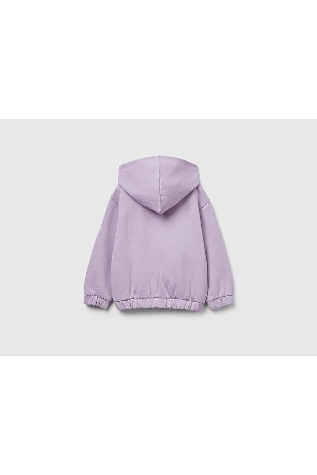 Детские свитшот для девочек с капюшоном United Colors Of Benetton, Lila — фото 2