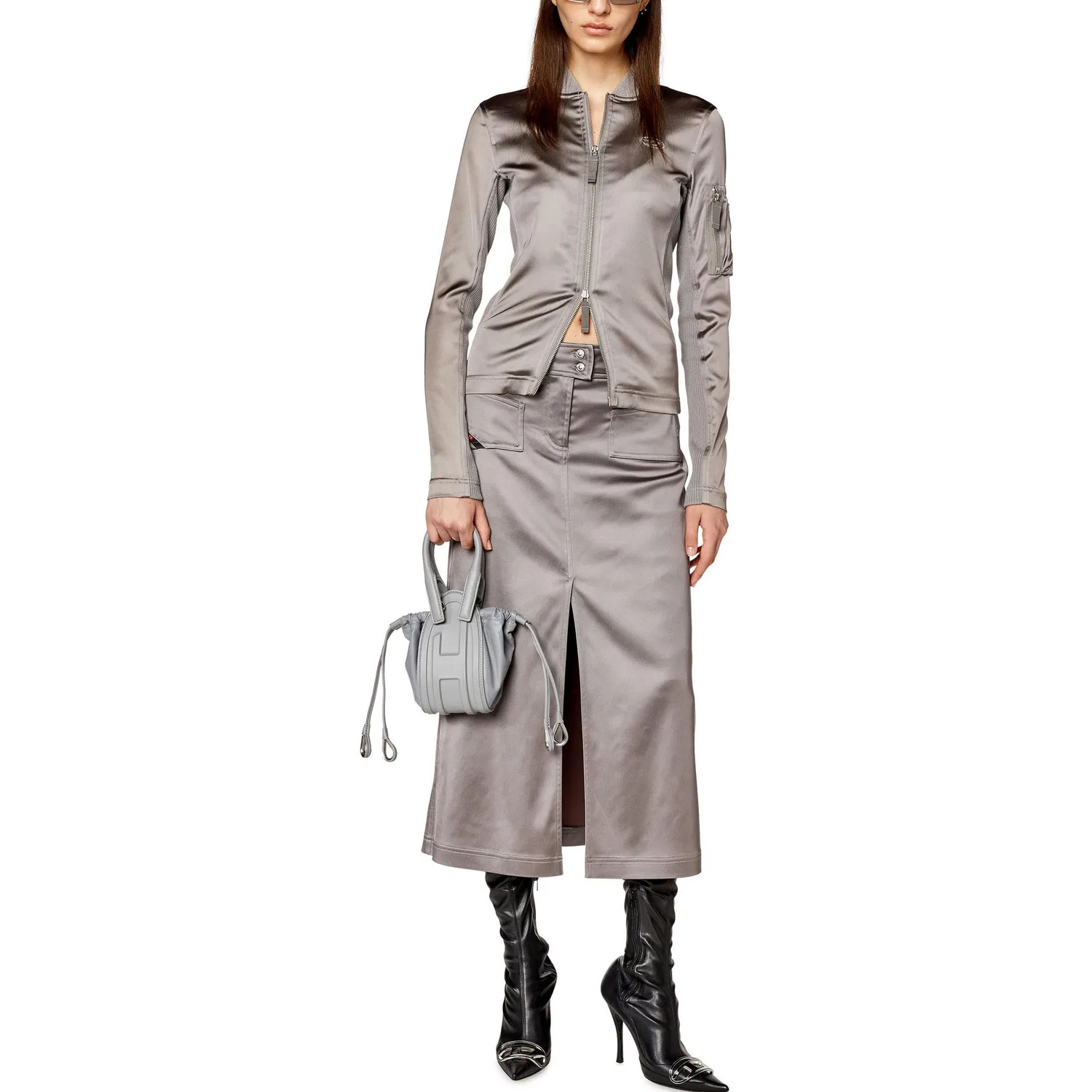 Женская длинная юбка Y2K DIESEL, Gray — фото 3
