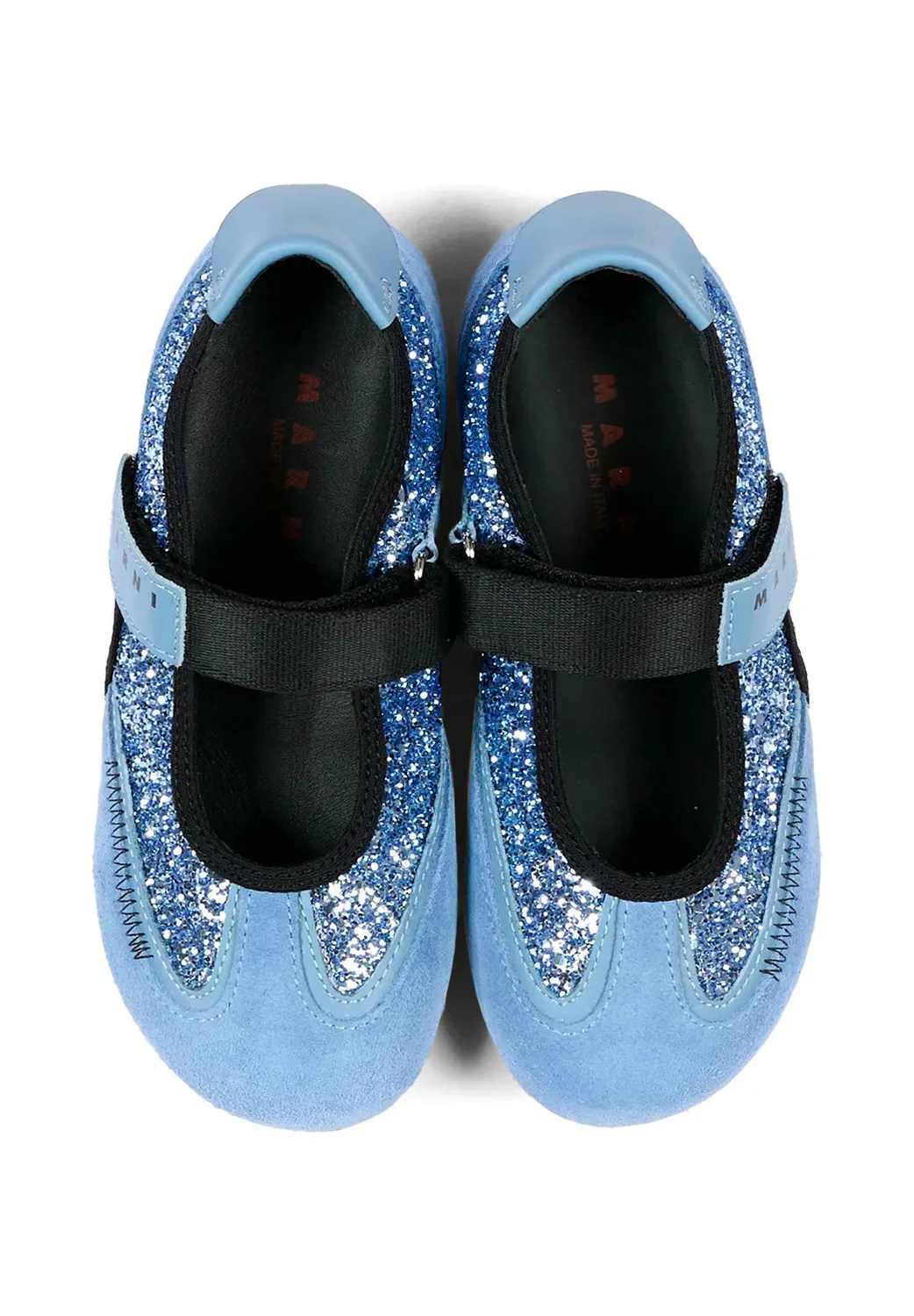 Балетки - балетки с ремешком на щиколотке Marni, Light Blue — фото 3