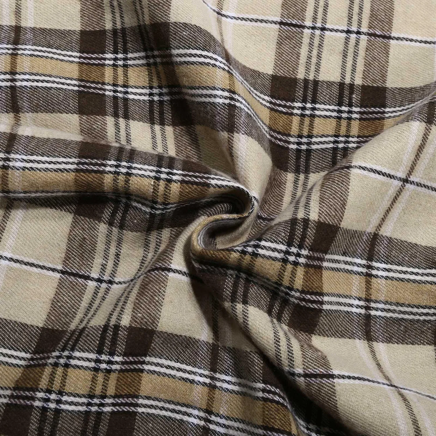 Женская куртка с принтом Plaid Patchwork, с длинным рукавом, beige — фото 3