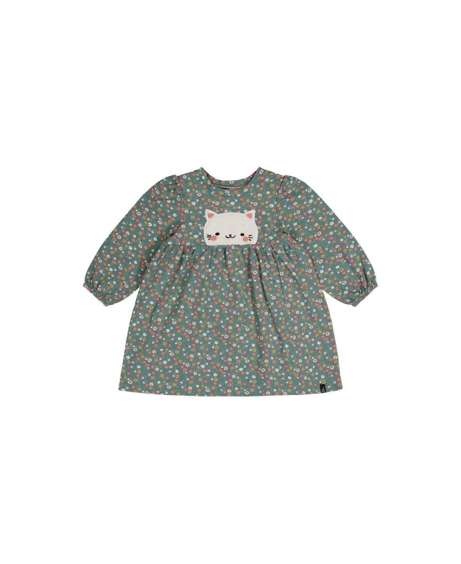 Платье хлопковое с принтом Deux par Deux, Green Floral Print