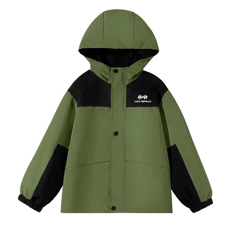 Детская куртка-софтшелл с капюшоном Army Green/H Pure White Standard K WARRIOR