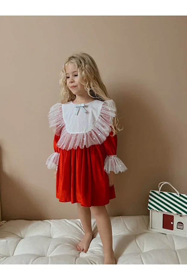 Детское платье для девочек с длинным рукавом Linola Baby Kids, Red