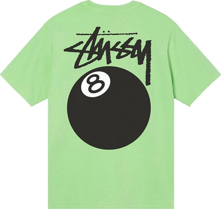 Футболка Stussy 8 Ball Pigment Dyed Tee 'Green', зеленый — фото 3