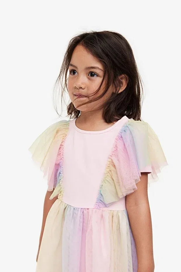 Детское платье для девочек с принтом Pink Hippo Kids, Baby Pink — фото 3
