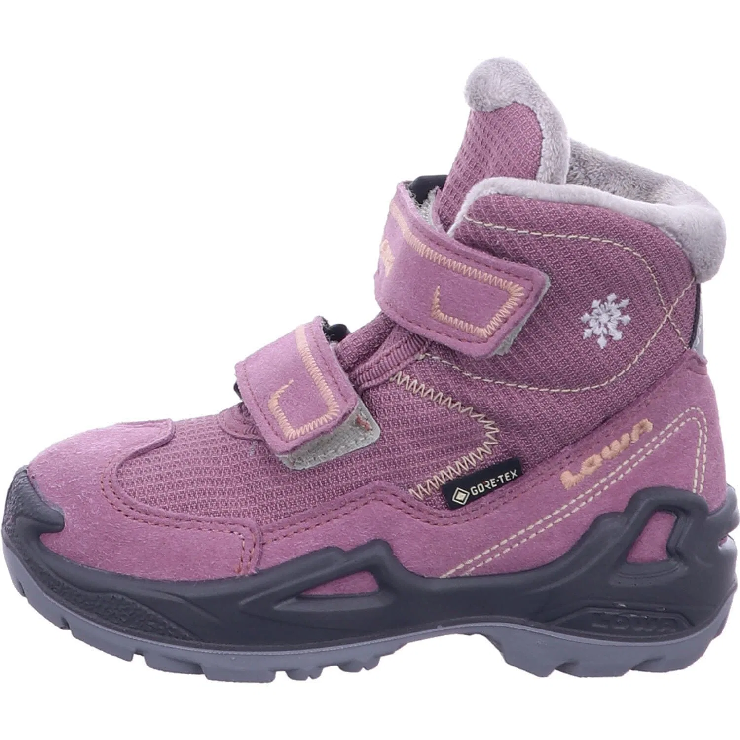 Детские ботинки для мальчиков с мембраной Milo GTX Hi LOWA, Rosso Rosa Nude — фото 2