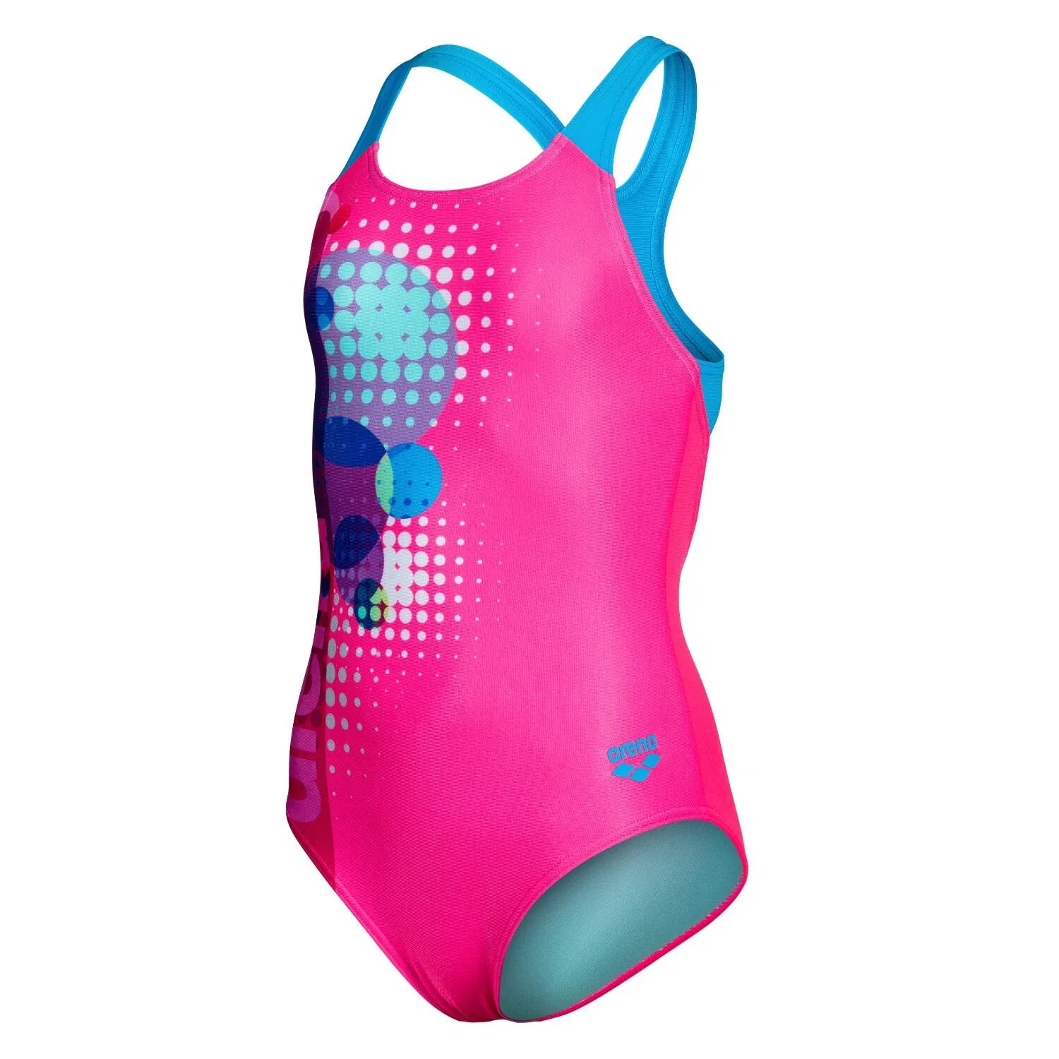 Детский купальник с принтом Dots Swim Pro Back Arena, Bonbonrosa Kaugummirosa Turkis