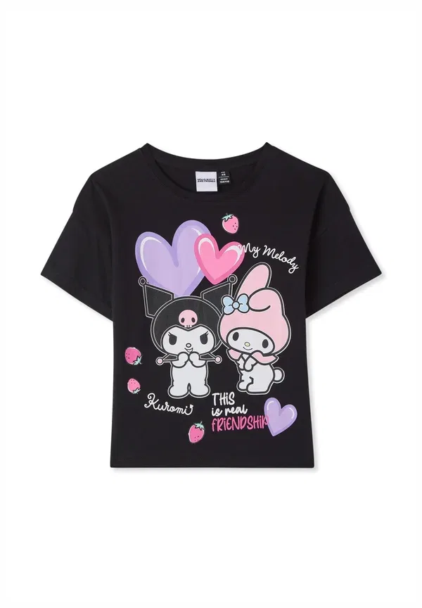 Футболка с принтом Hello Kitty Con kuromi Terranova, черный — фото 4