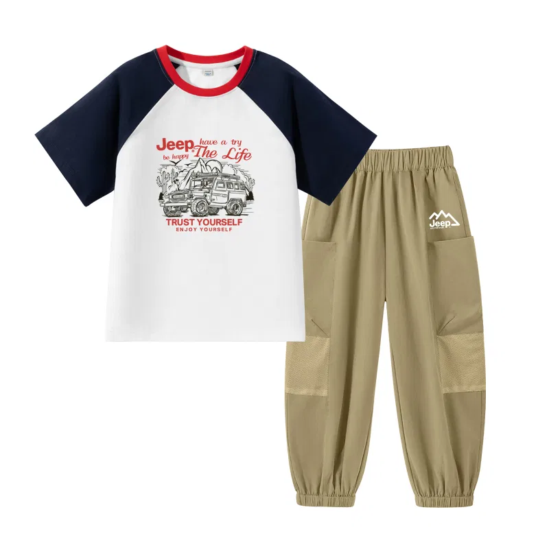 Детский спортивный костюм с принтом Jeep, Navy Blue/E Trail Running Sketch-Iron Gray/E White Mountain K — фото 4