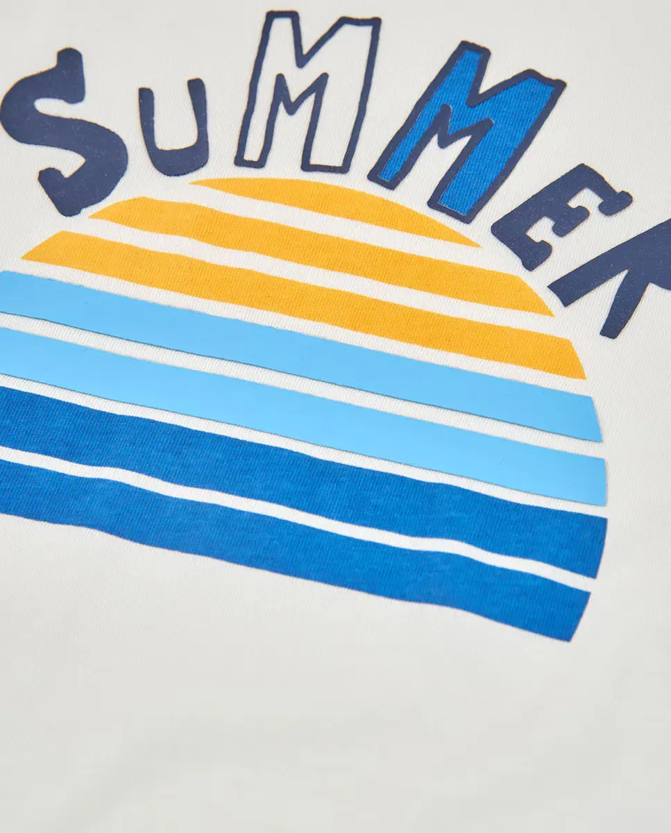 Детская футболка без рукавов для мальчиков Summer Boboli, Blanco / Amarillo — фото 4