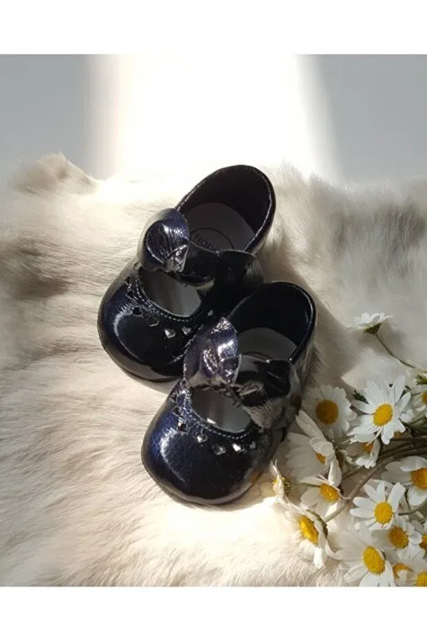 Детские мокасины для мальчиков из кожи Alice Hodore, Patent Leather Navy Blue
