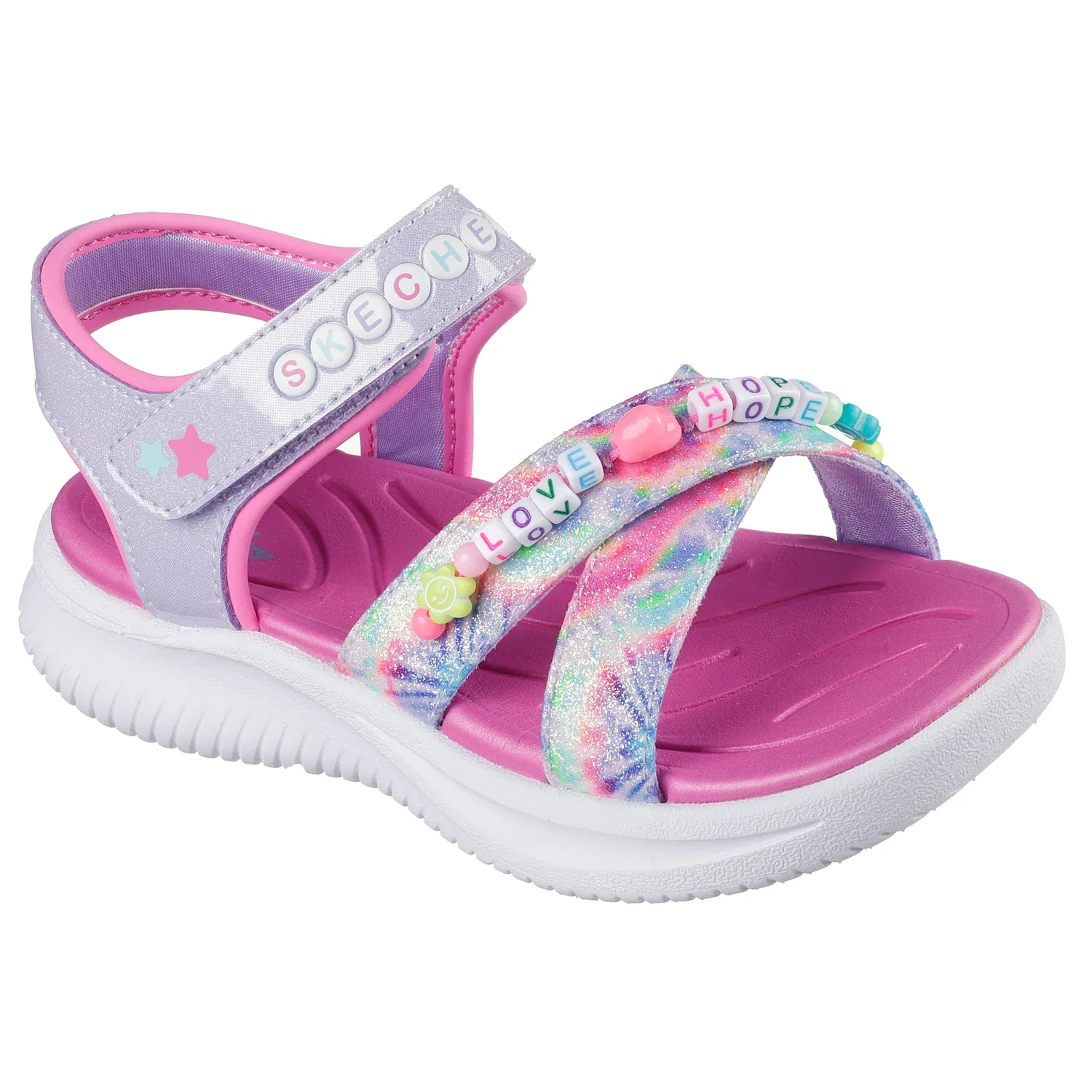 Детские сандалии с блестками Skechers, Lavender Multi — фото 4