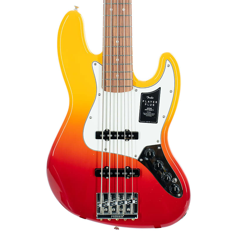 

Fender Player Plus Jazz Bass V, Пау Ферро, Текила Санрайз