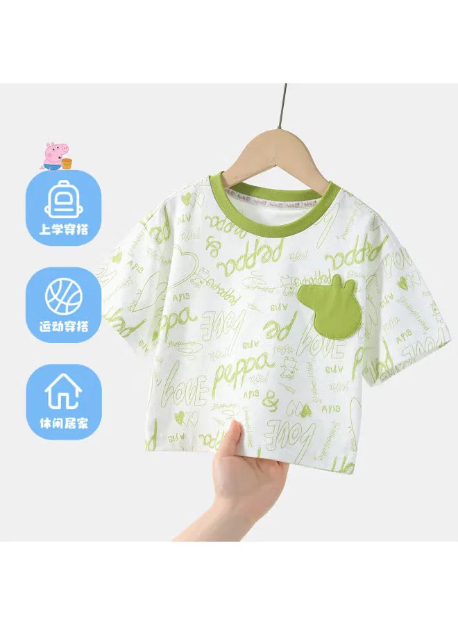Футболка с коротким рукавом хлопковая Peppa Pig, зеленый — фото 2