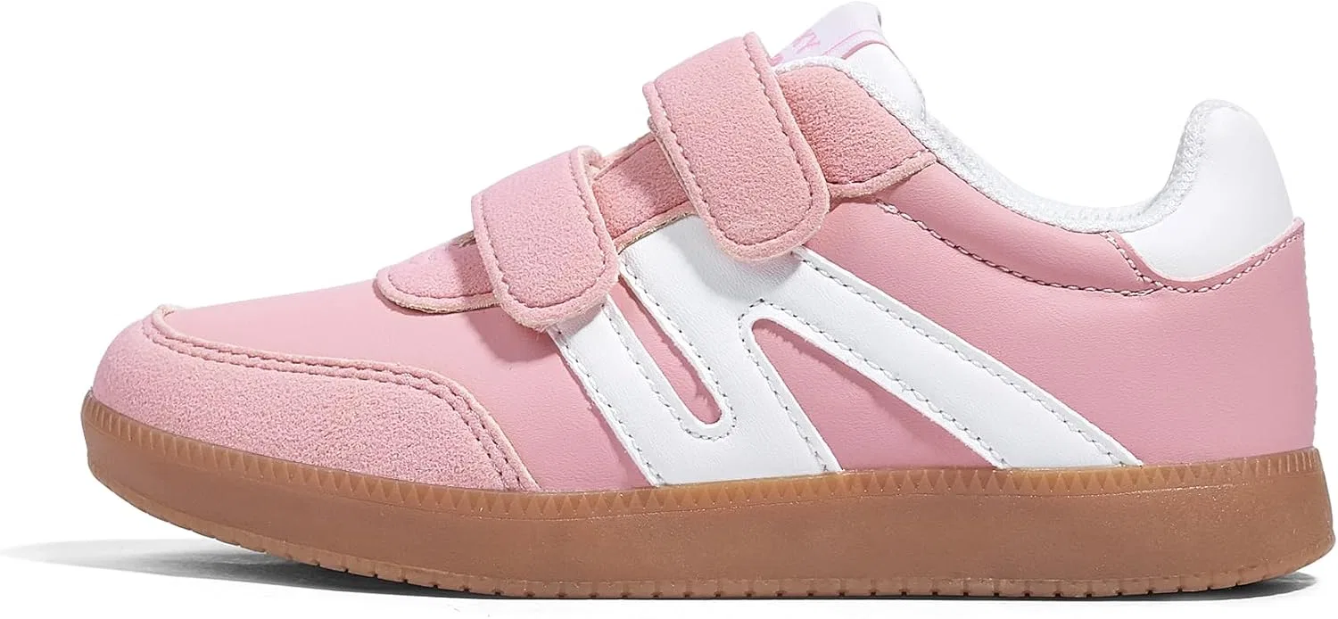 Детские кроссовки для девочек с ретро-принтом LUCKY STEP, Pink/White