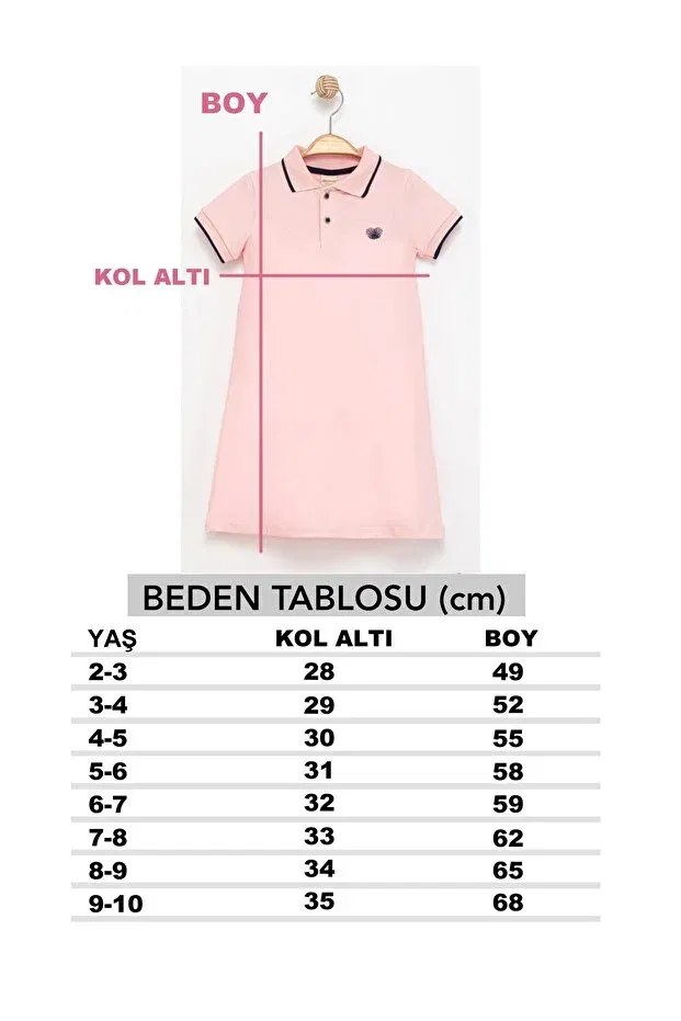 Детское платье для девочек хлопковое Polo Neck Embroidered Mk Mukko Kids, Shades Of Pink — фото 3