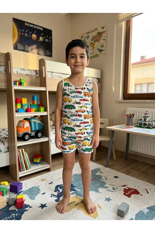 Детский комплект боксеров для мальчиков с длинным рукавом Elmas Kids, Ecru