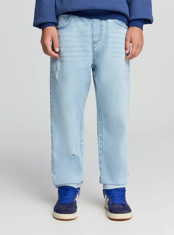 Брюки из денима Jogger con strappi Terranova, Blu Denim Chiaro, синий — фото 2