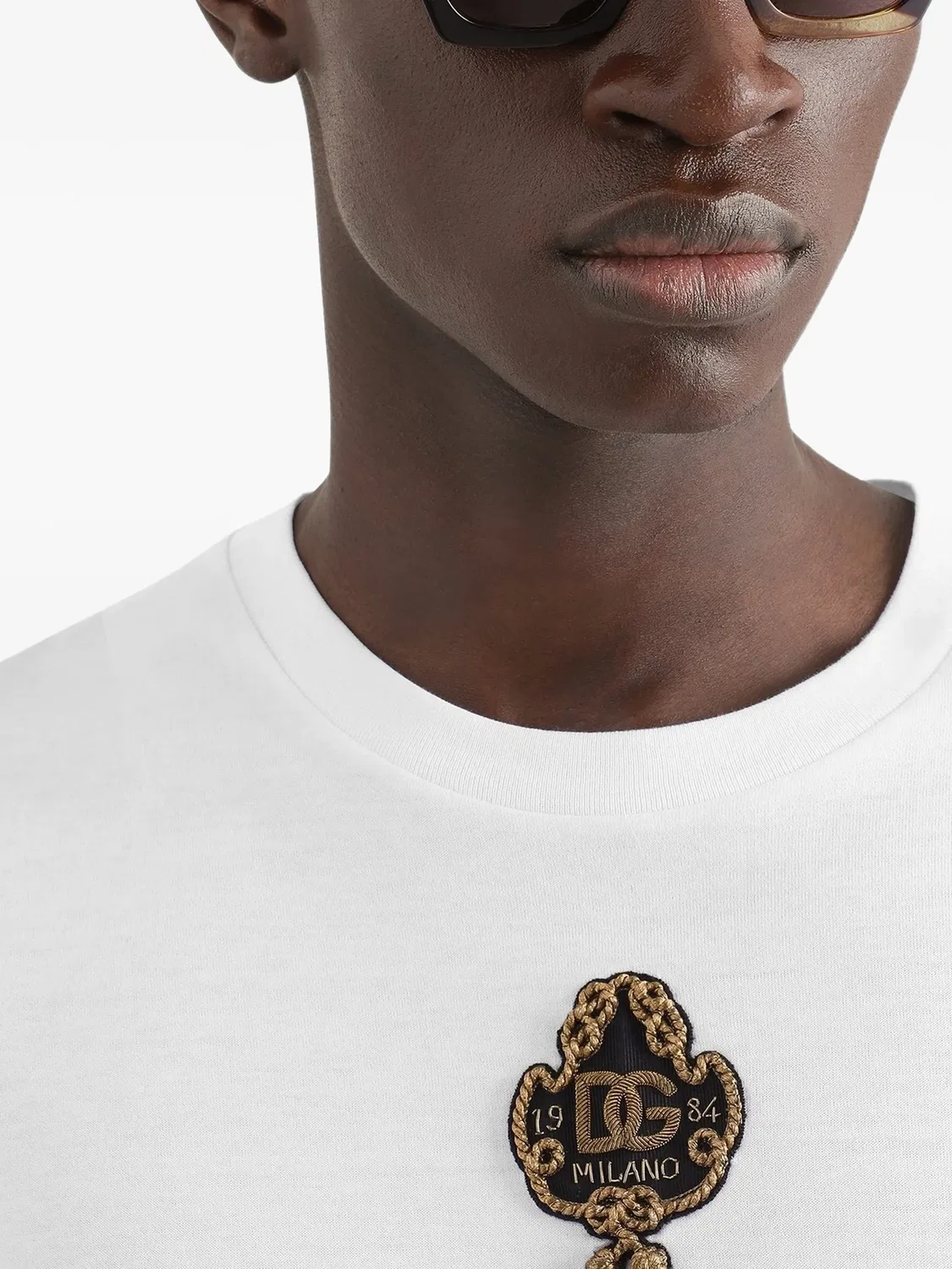 Футболка хлопковая белая с патчем Dolce & Gabbana, белый — фото 2