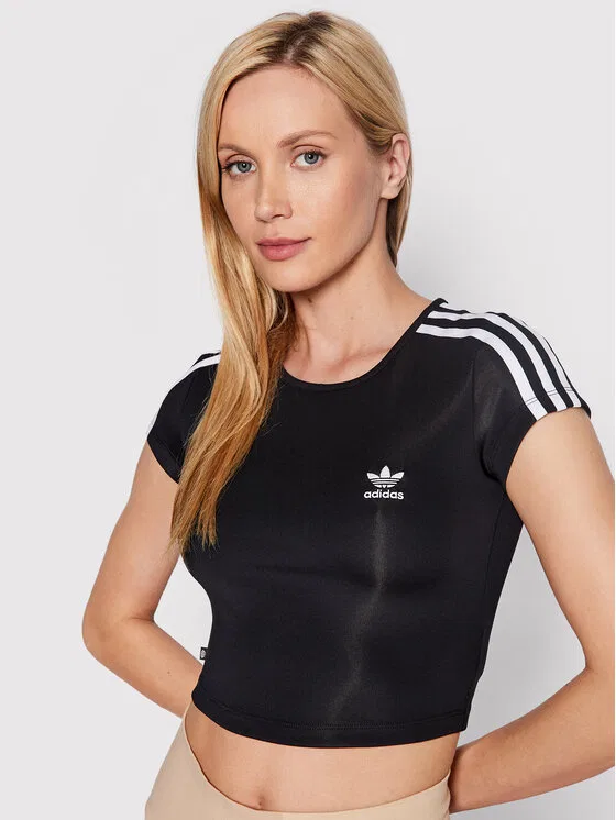 Футболка slim fit adicolor Classics 3-Stripes Adidas, черный — фото 3