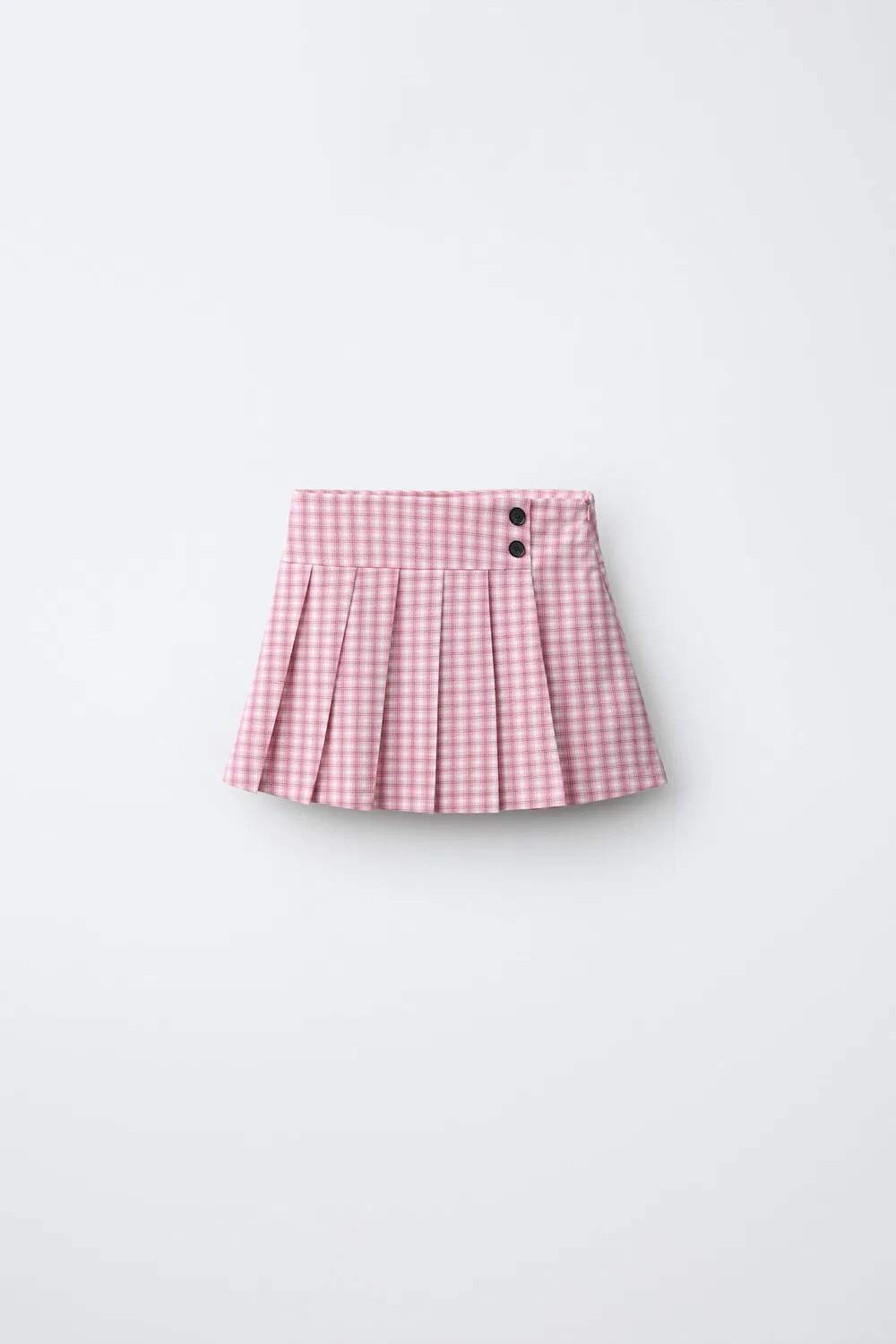 Плиссированная клетчатая юбка ZARA, Pink/White
