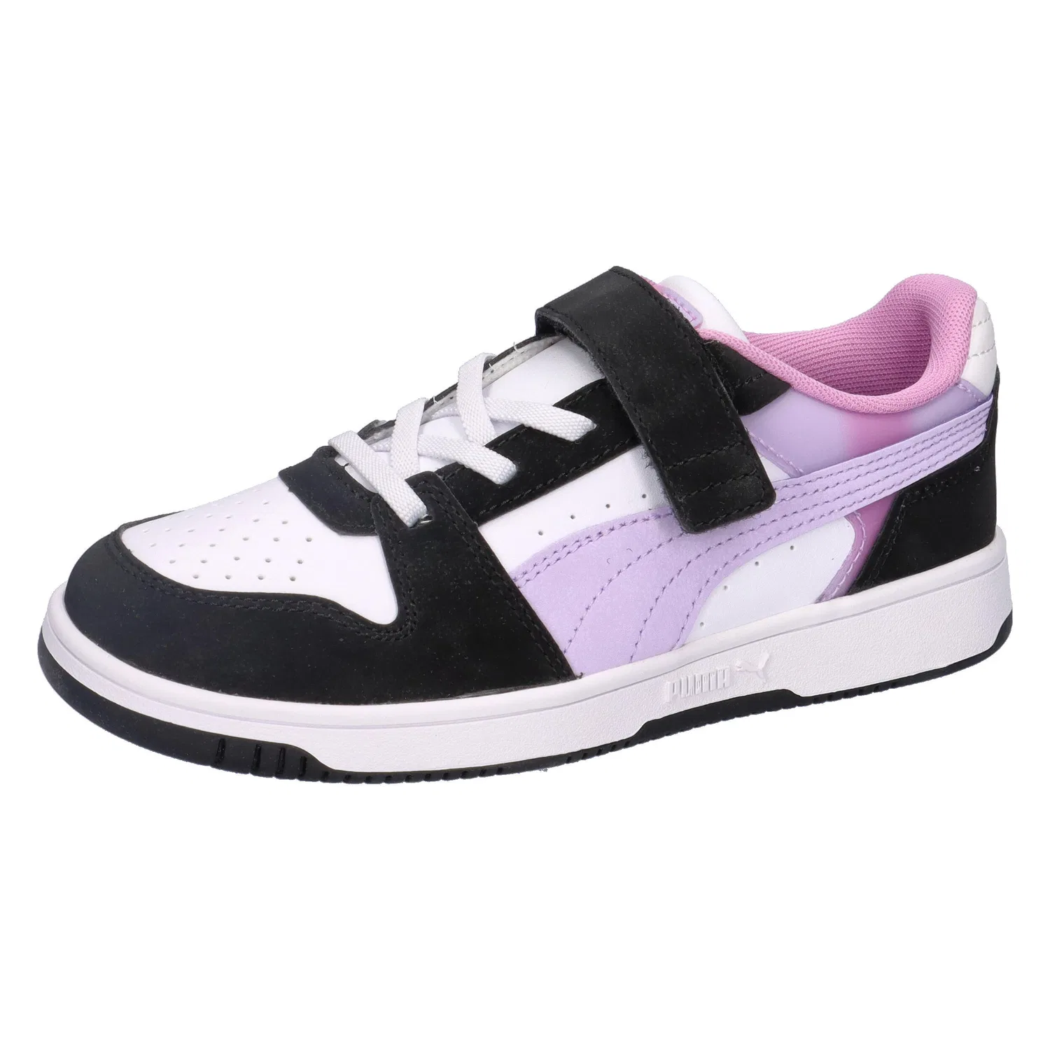 Детские кроссовки с пастельным градиентом Rebound Slam Lo Faded Glow Puma, Schwarz / Konigliches Lila