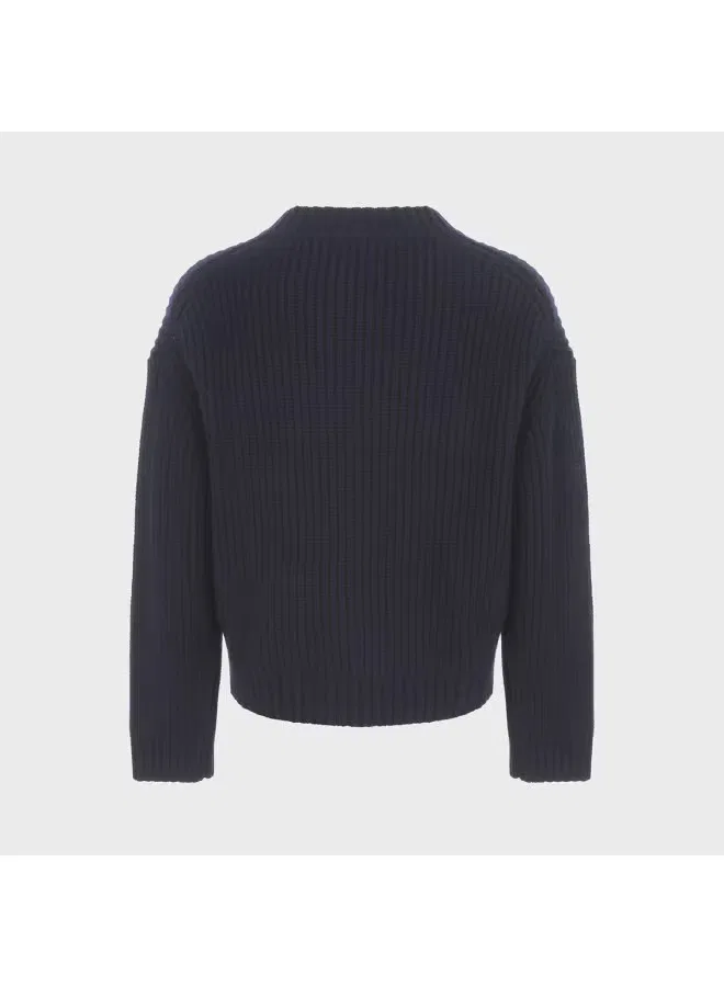 Кардиган с длинным рукавом и V-образным вырезом Zara, темно-синий — фото 3