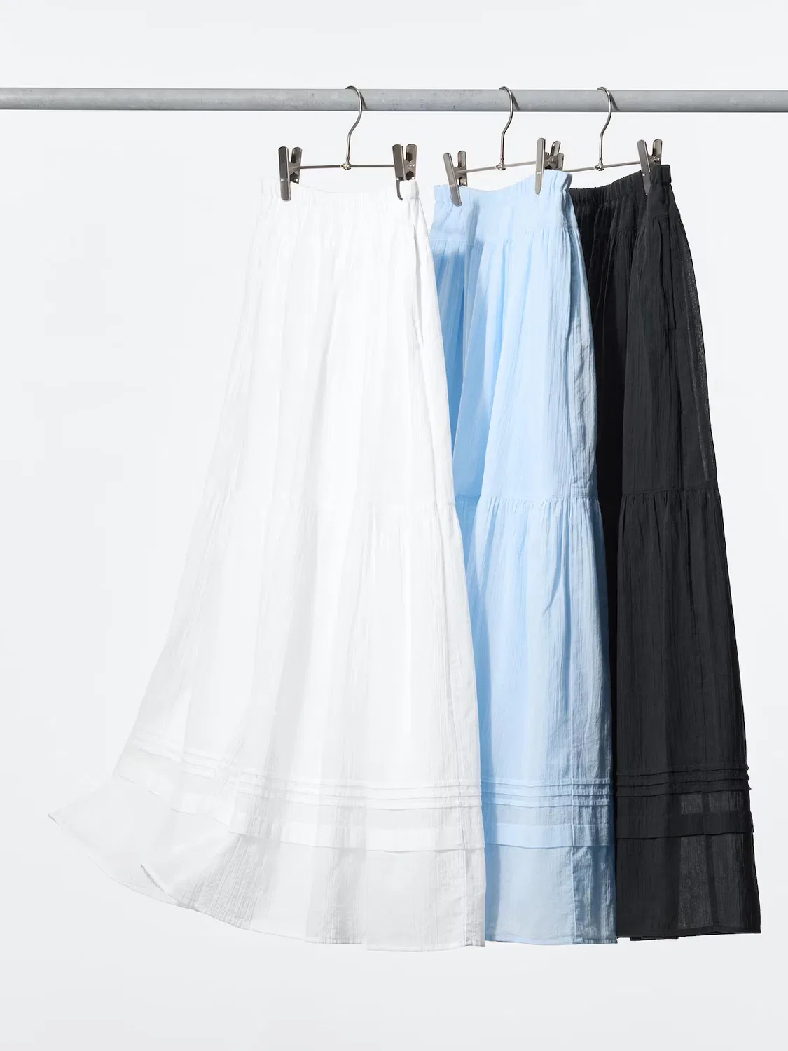 Многослойная макси-юбка / короткая длина Uniqlo, белый — фото 4