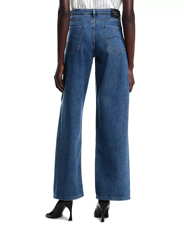 Женские джинсы с завышенной талией Emporio Armani, Blue Denim — фото 3
