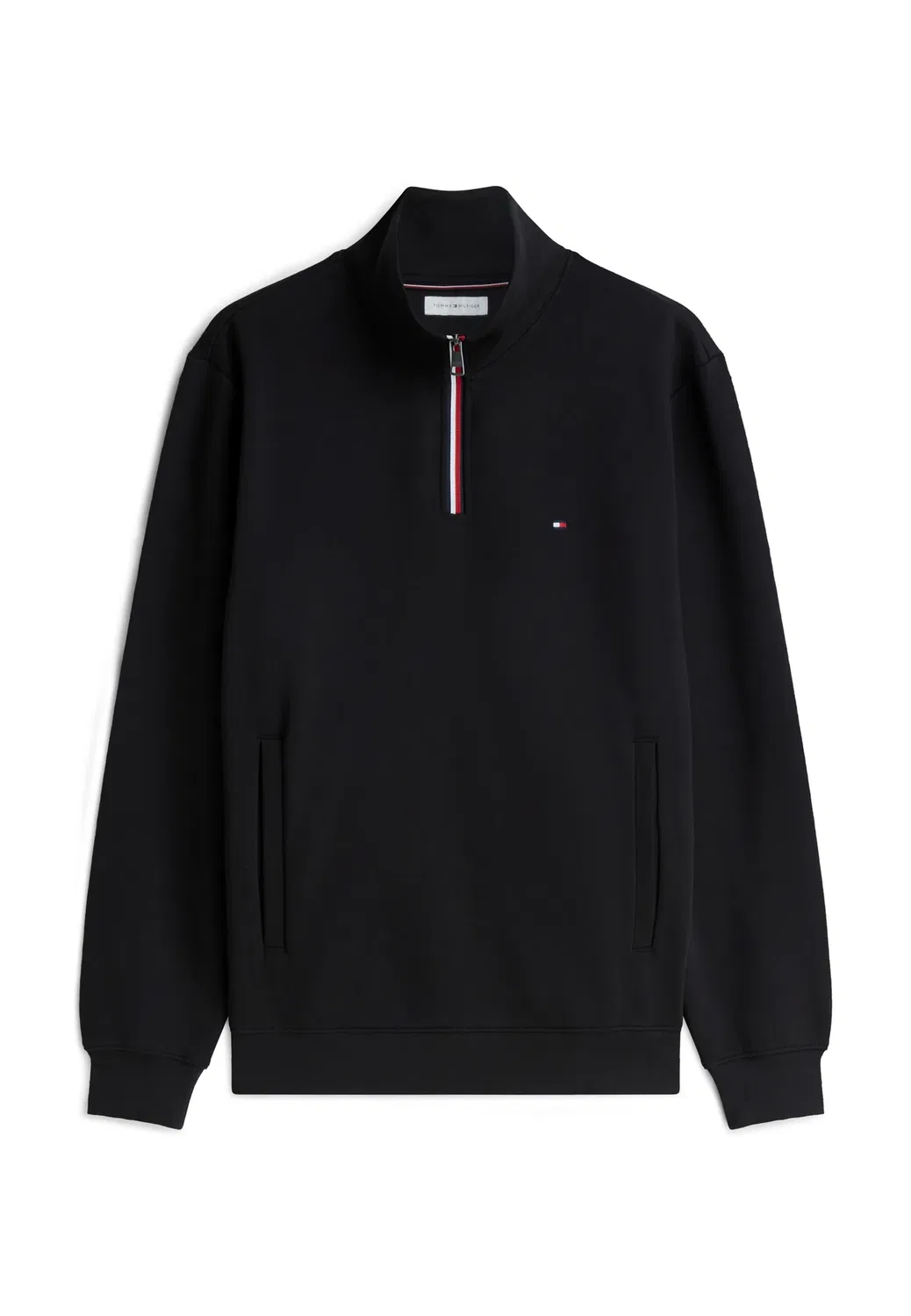 Толстовка Rwb tipping terry reg 1/4 zip Tommy Hilfiger, Black — фото 4