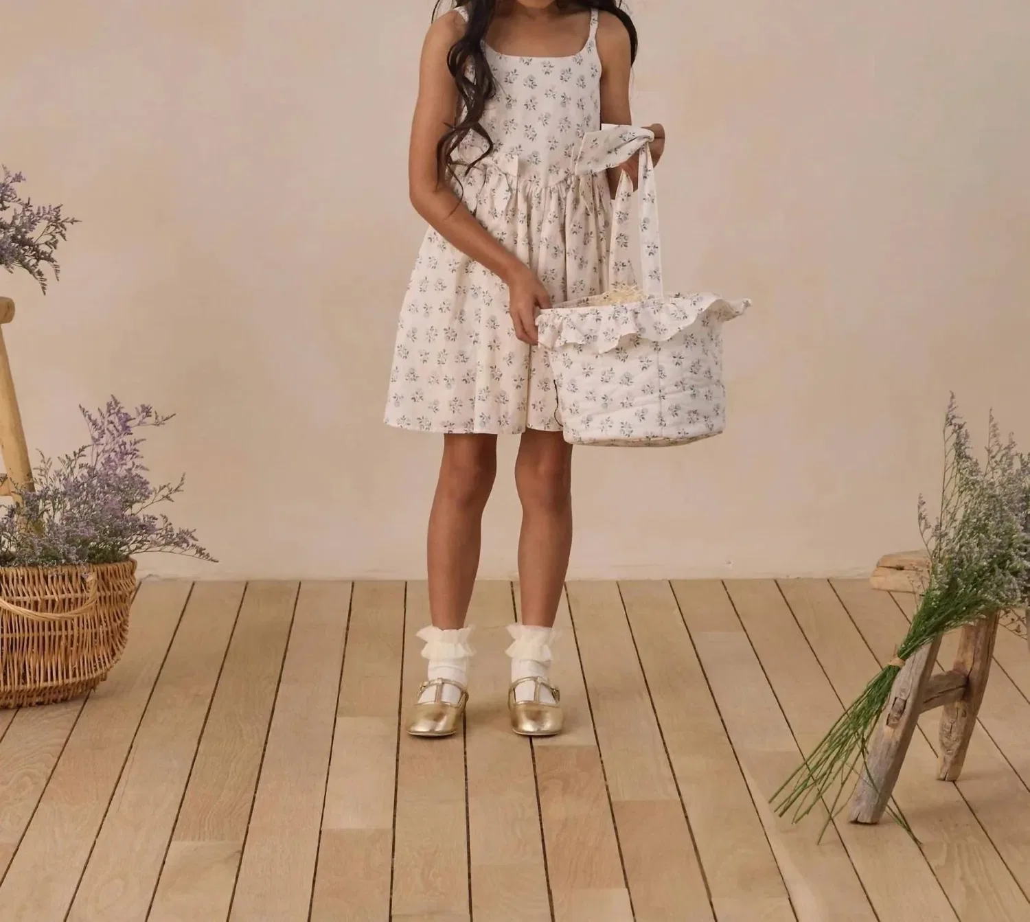Детское платье для девочек с бретелями и бантами Betsy Dress NORALEE, Summer Ditsy — фото 3