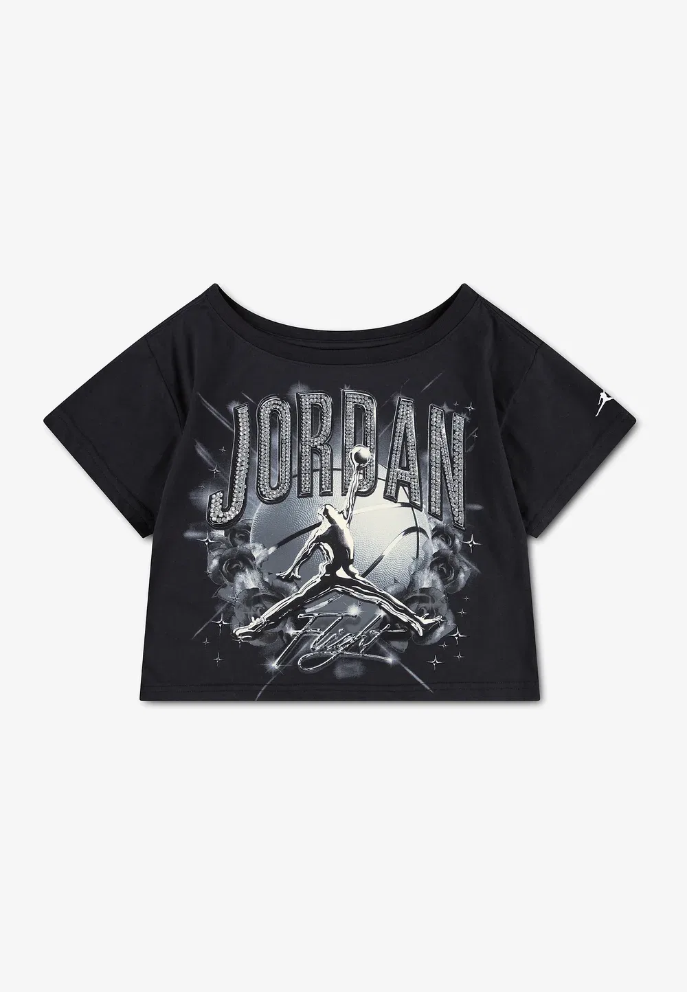 Футболка с принтом «Мятежная роза» Jordan, Off Noir