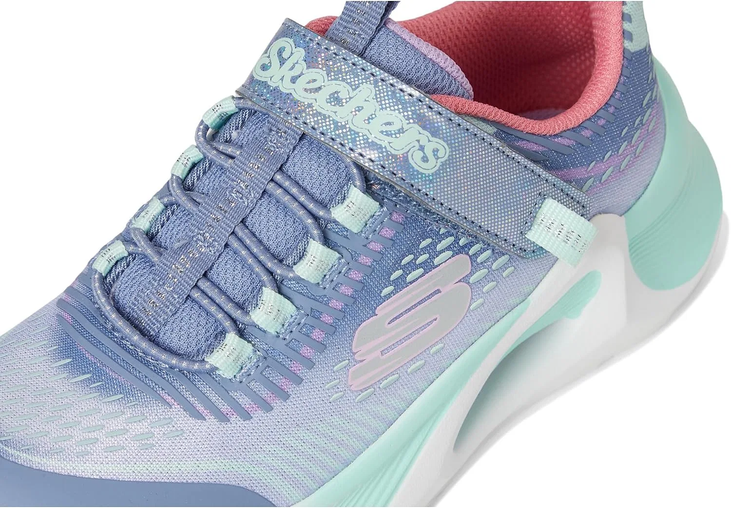 Детские кроссовки для девочек Tide Tech Skechers, Charcoal/Multi — фото 2