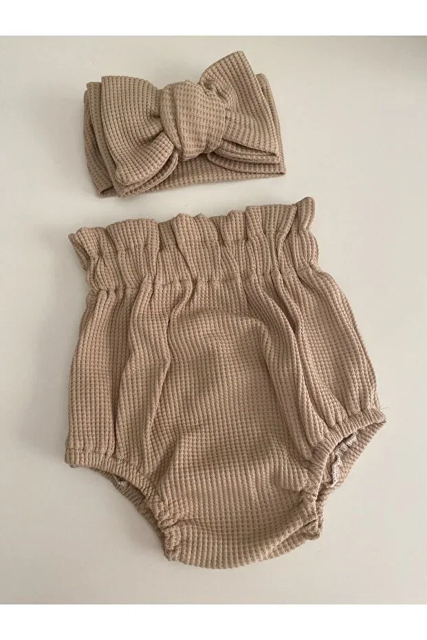 Детский комплект из футболки-борцовки и шорт Milk coffee waffle shorts band set Lolidenss, Milk Coffee — фото 4